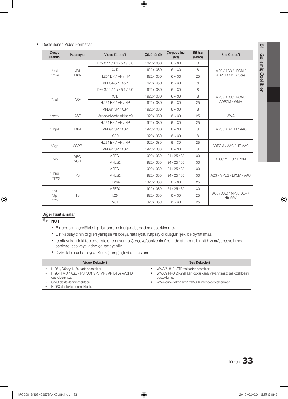 Samsung PS50C551G2W User Manual | Page 433 / 452