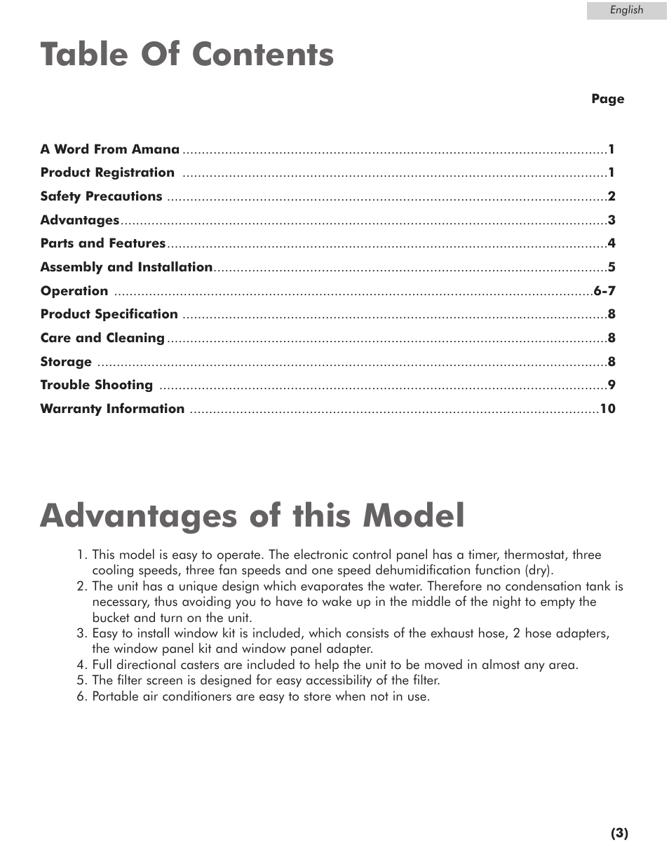 Amana AP076E User Manual | Page 4 / 32