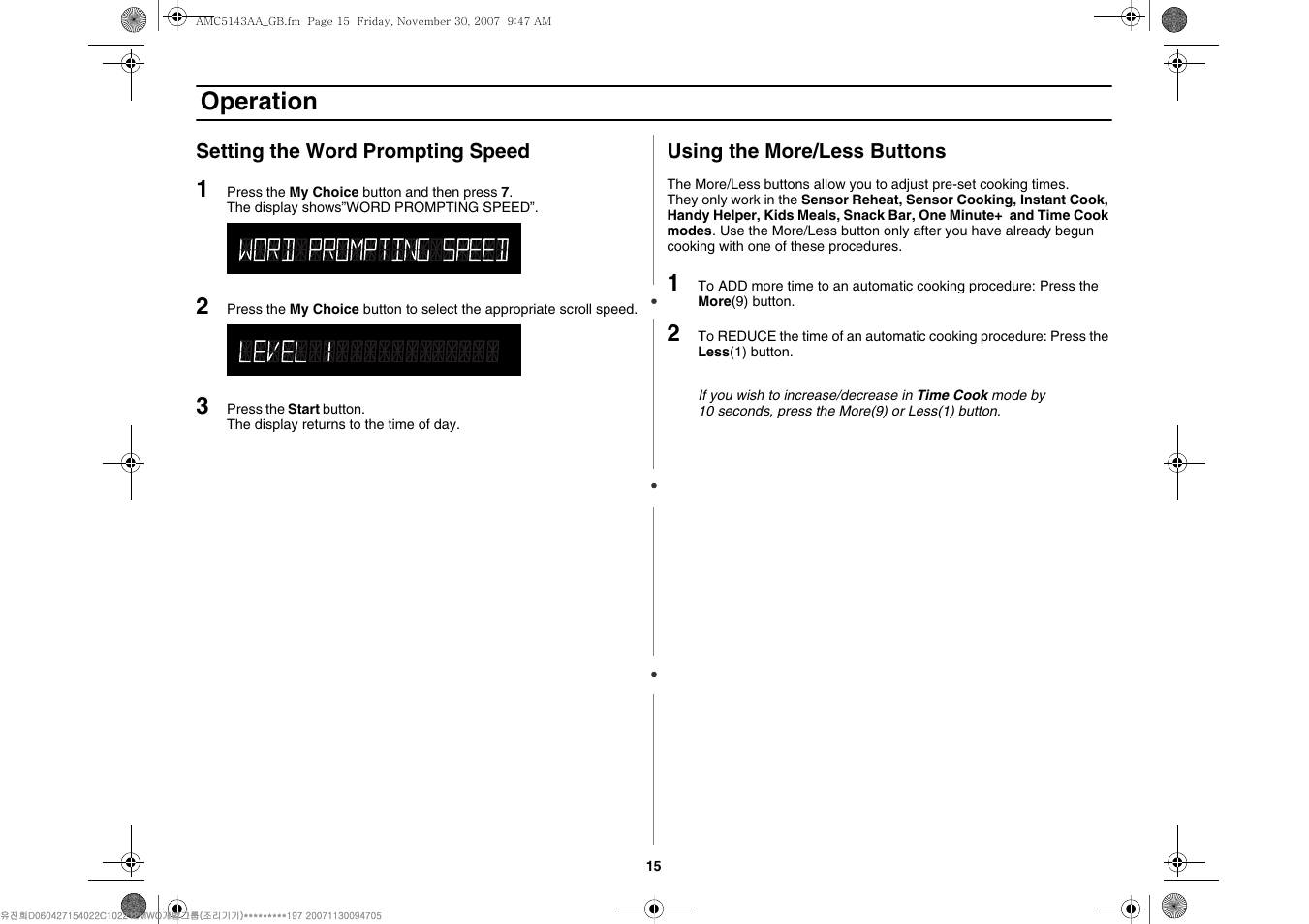 Operation | Amana AMC5143BCB/W/Q User Manual | Page 15 / 104