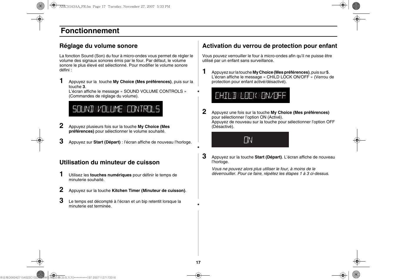 Fonctionnement | Amana AMC5143BCB/W/Q User Manual | Page 51 / 104