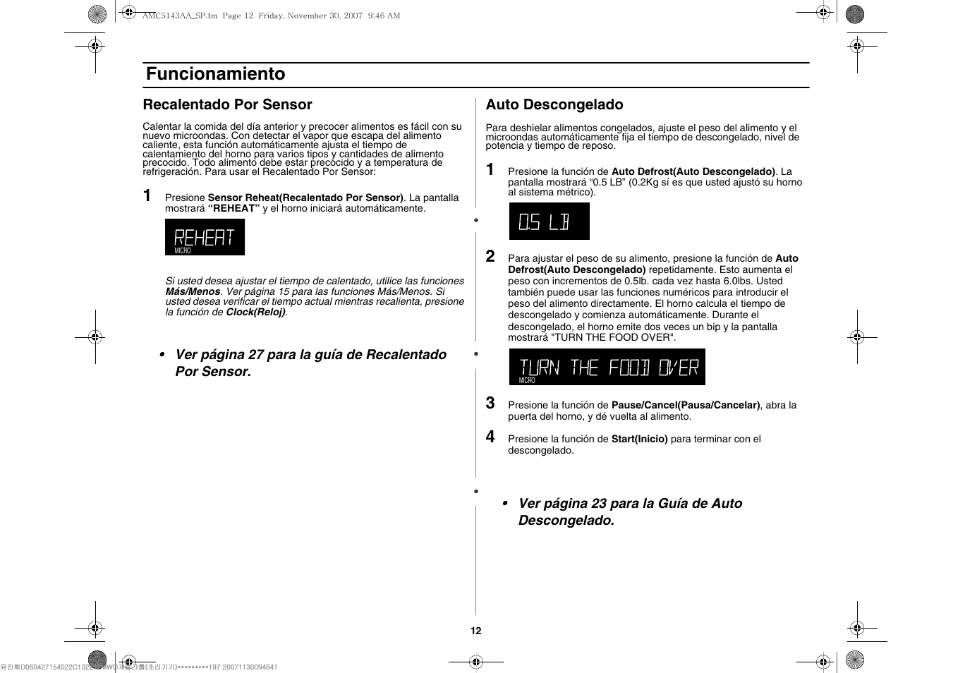 Funcionamiento | Amana AMC5143BCB/W/Q User Manual | Page 82 / 104