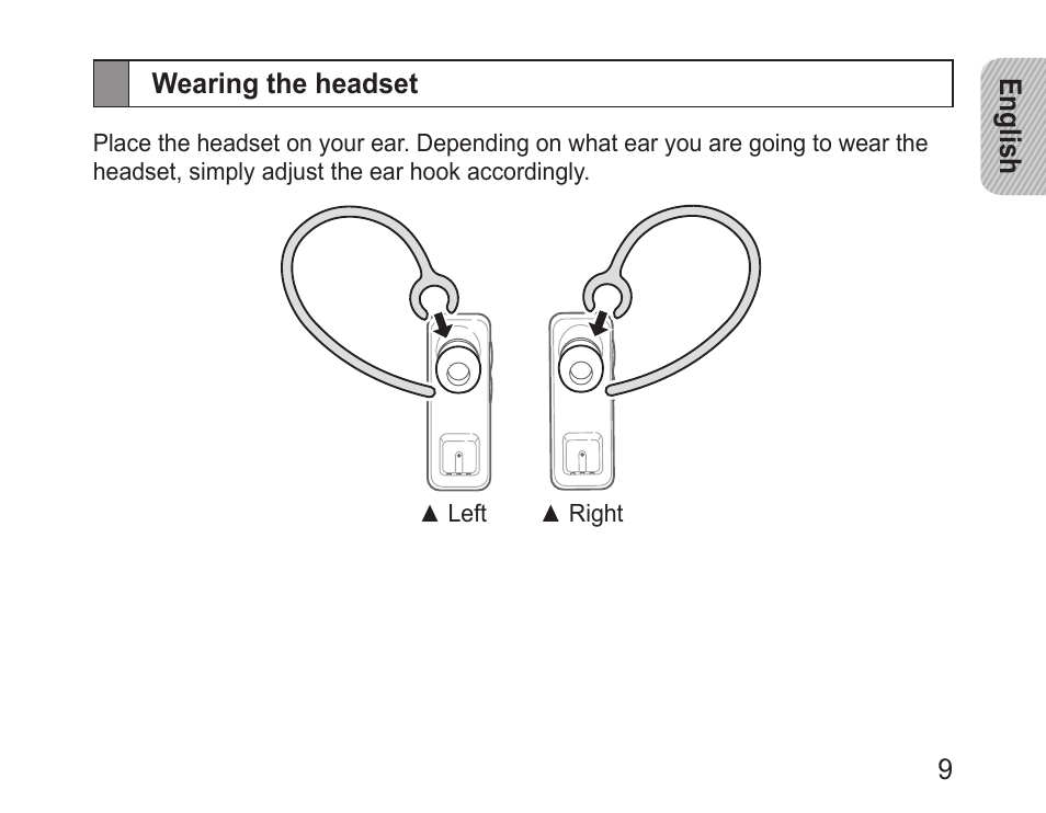 Wearing the headset | Samsung BHM3100 User Manual | Page 11 / 133