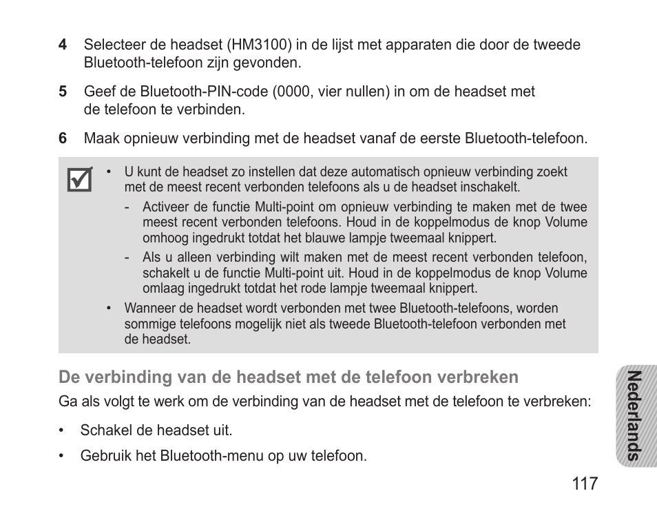 Nederlands 11 | Samsung BHM3100 User Manual | Page 119 / 133