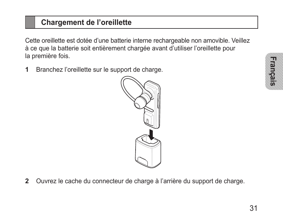 Chargement de l’oreillette | Samsung BHM3100 User Manual | Page 33 / 133