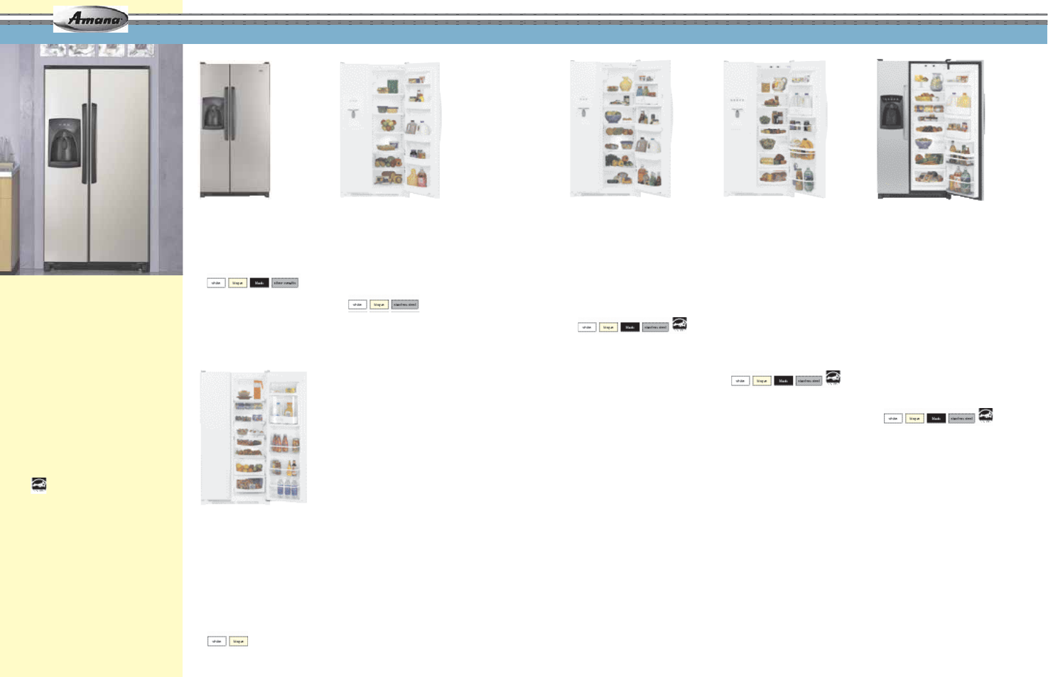 Side-by-side refrigerators, A s d 2 6 2 8 h e, A s d 2 3 2 8 h e | A s b 2 6 2 3 h r, A s d 2 6 2 6 h e, A s d 2 3 2 6 h e, A s d 2 6 2 0 h r, A s d 2 6 2 2 h r, A s d 2 6 2 4 h e, A s d 2 3 2 4 h e | Amana AFD2535DES User Manual | Page 2 / 7