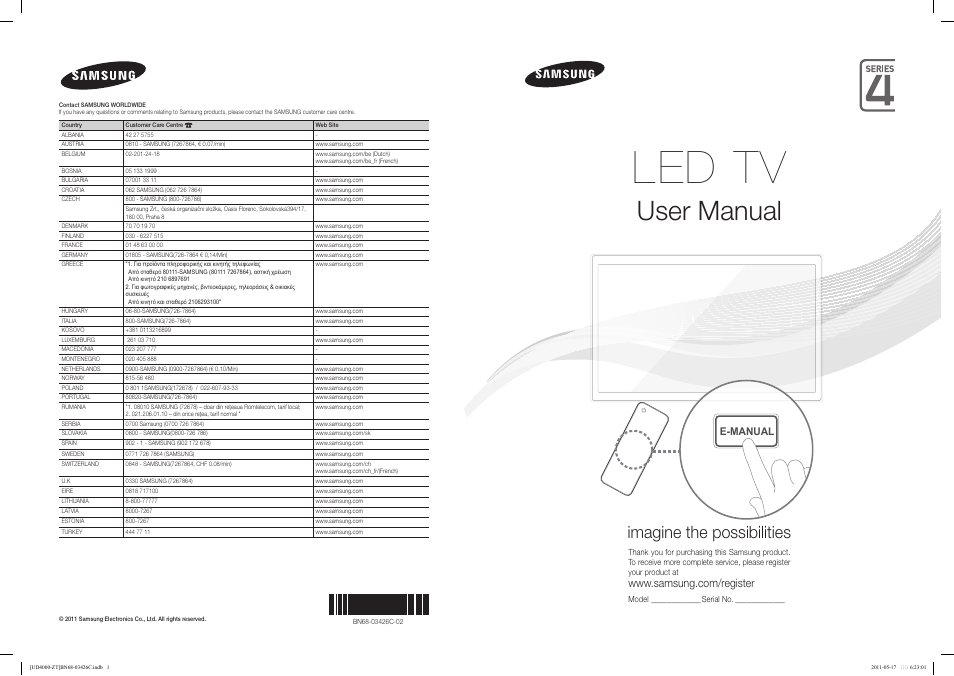 Samsung UE32D4020NW User Manual | 67 pages