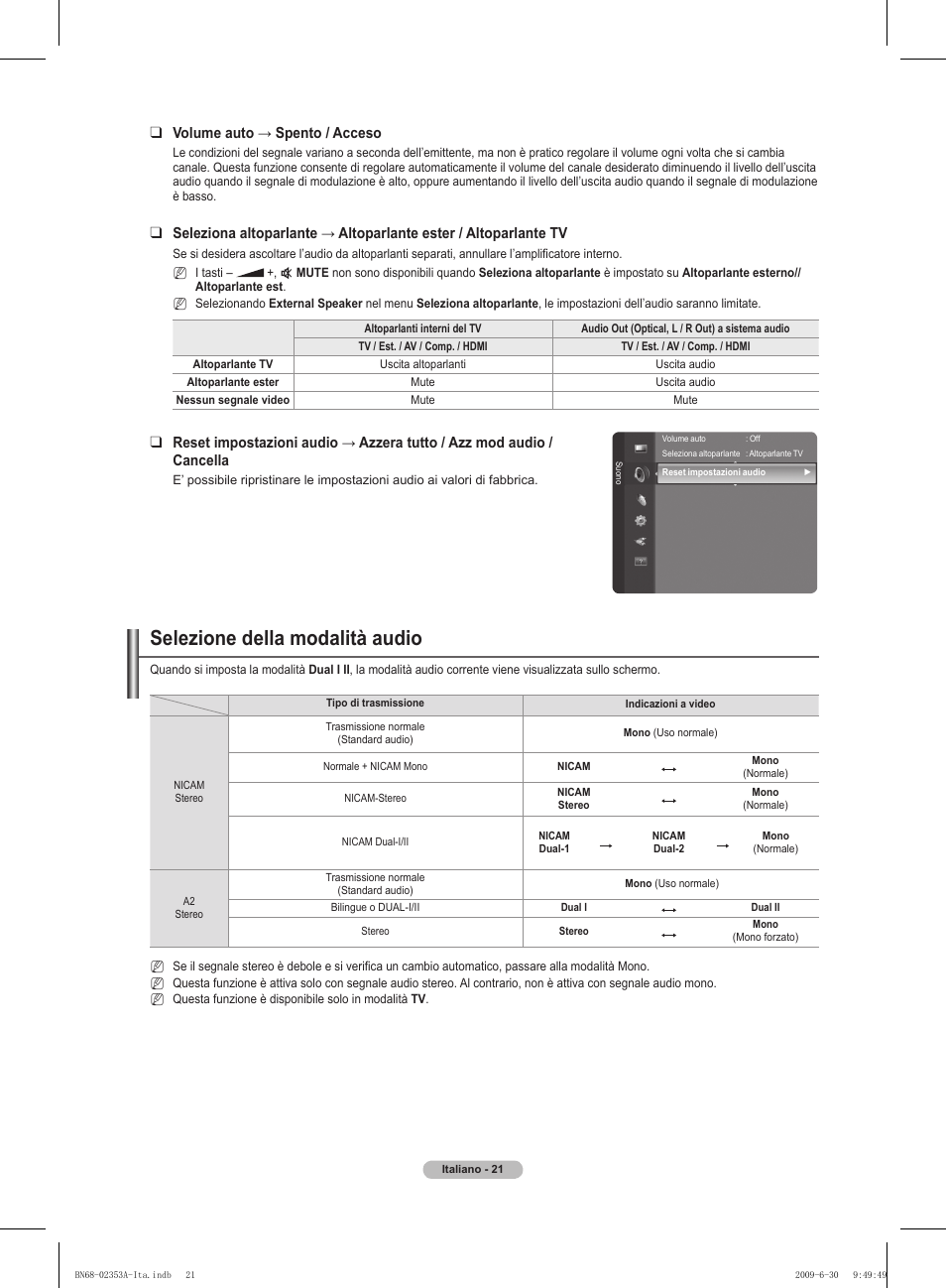 Selezione della modalità audio | Samsung PS50B430P2W User Manual | Page 145 / 283