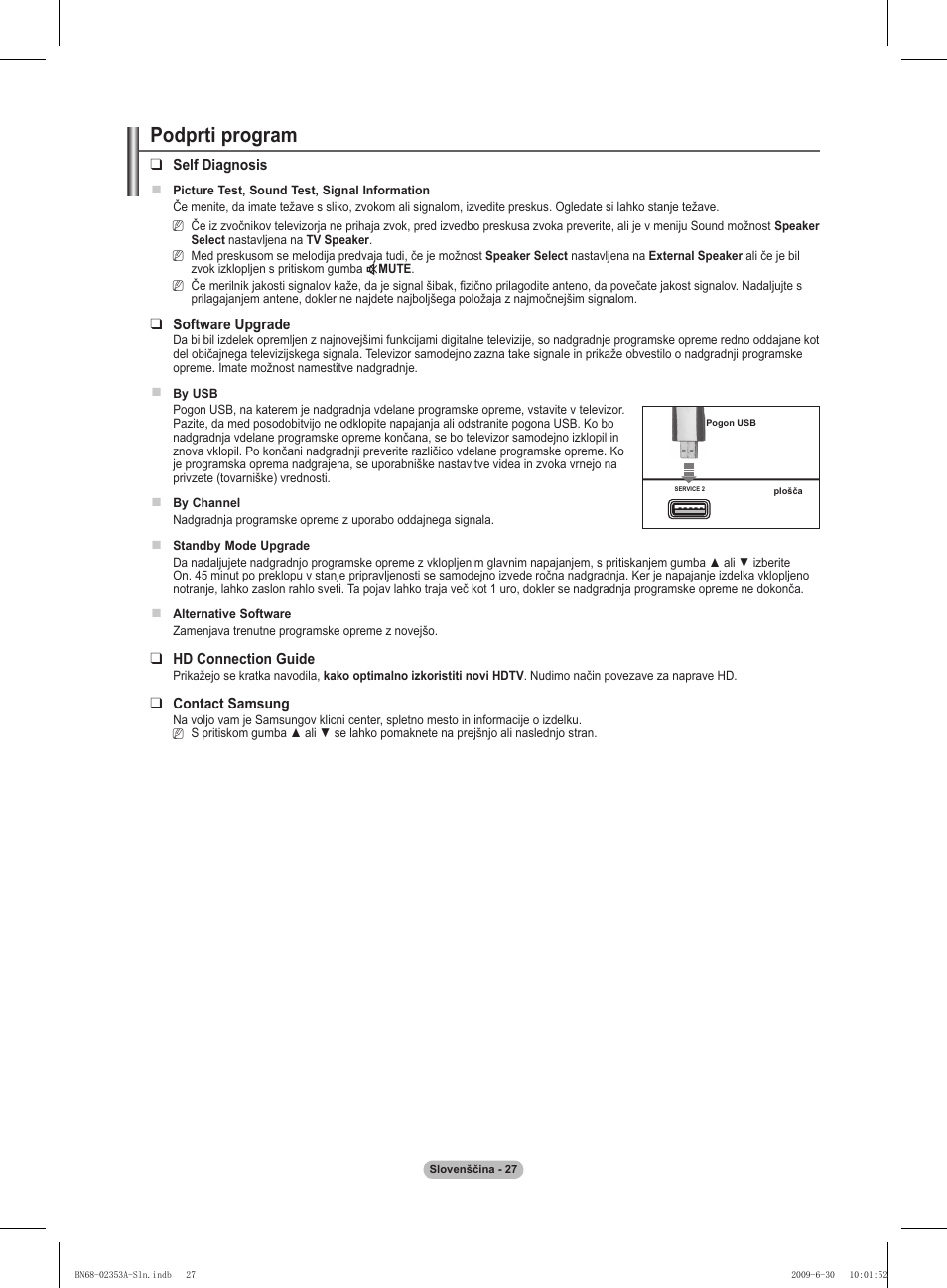 Podprti program | Samsung PS50B430P2W User Manual | Page 245 / 283