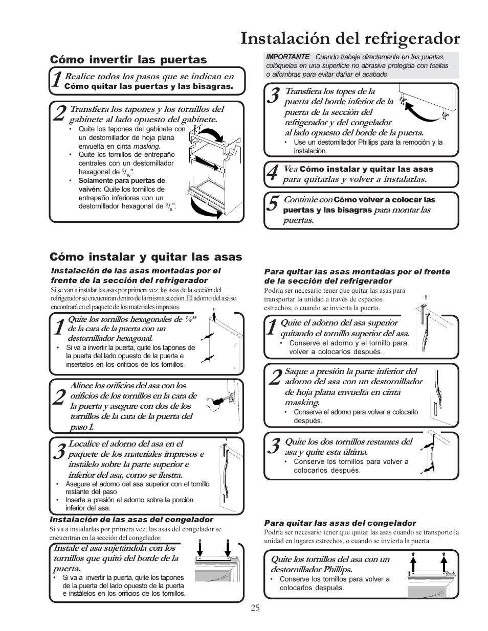 Instalación del refrigerador | Amana W10175445A User Manual | Page 25 / 60