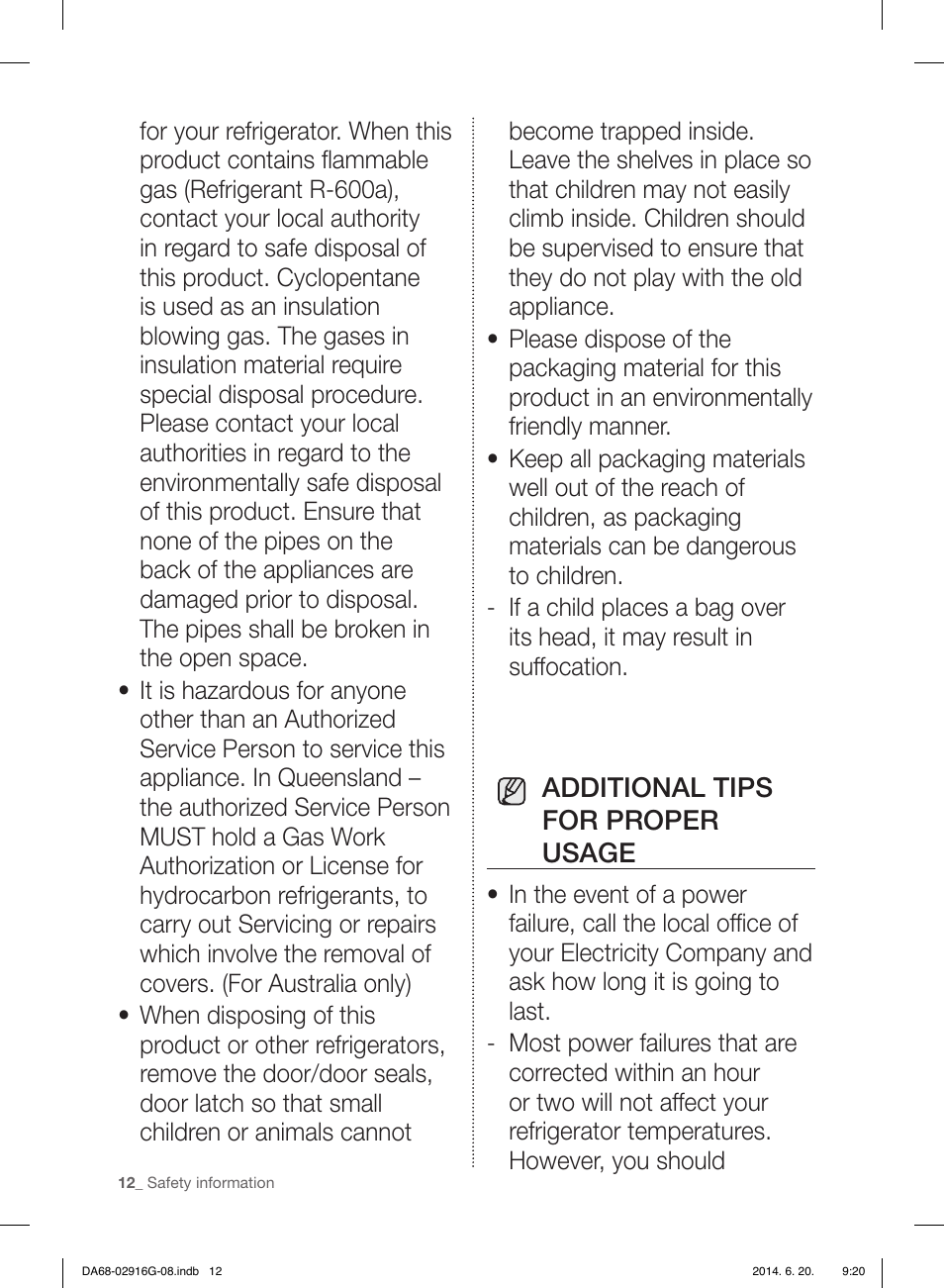 Additional tips for proper usage | Samsung RF24FSEDBSR User Manual | Page 132 / 160