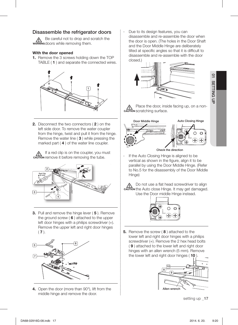 Disassemble the refrigerator doors | Samsung RF24FSEDBSR User Manual | Page 137 / 160