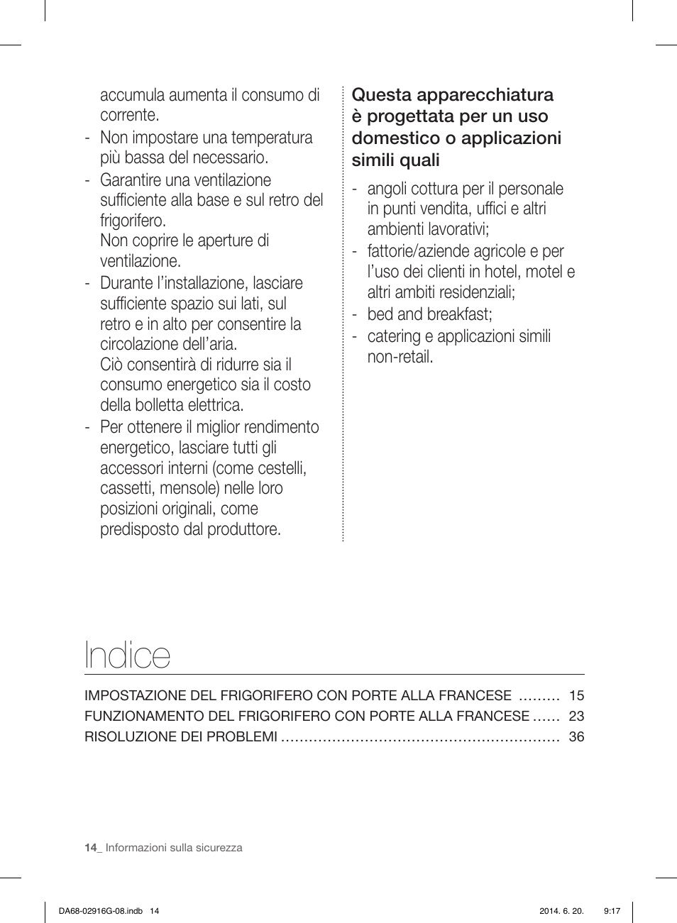 Indice | Samsung RF24FSEDBSR User Manual | Page 14 / 160