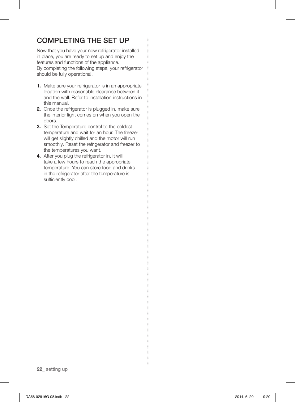 Completing the set up | Samsung RF24FSEDBSR User Manual | Page 142 / 160