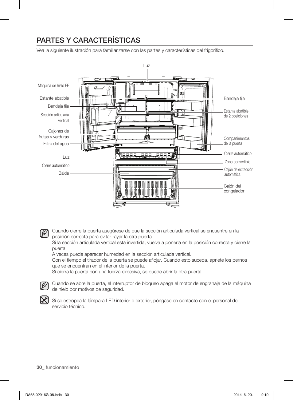 Partes y características | Samsung RF24FSEDBSR User Manual | Page 70 / 160