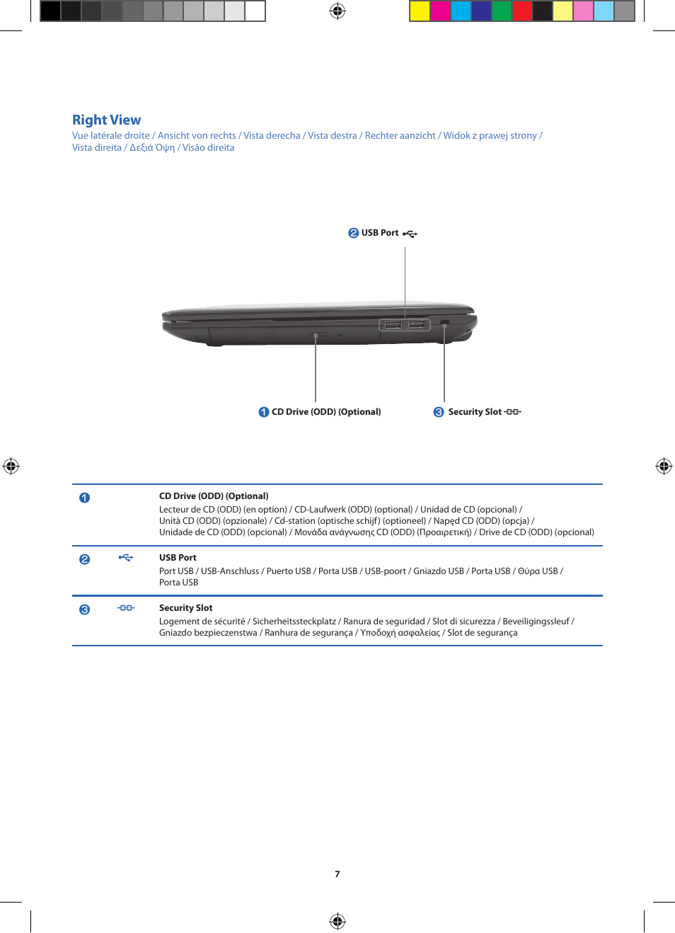 Right view | Samsung NP270E5UI User Manual | Page 7 / 27