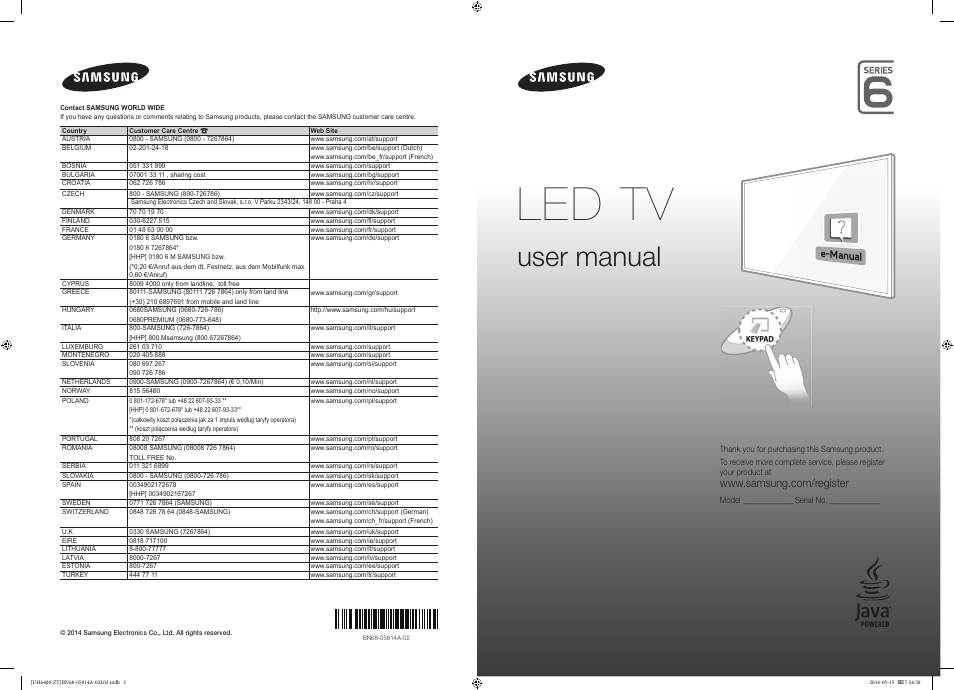 Samsung UE40H6400AY User Manual | 71 pages