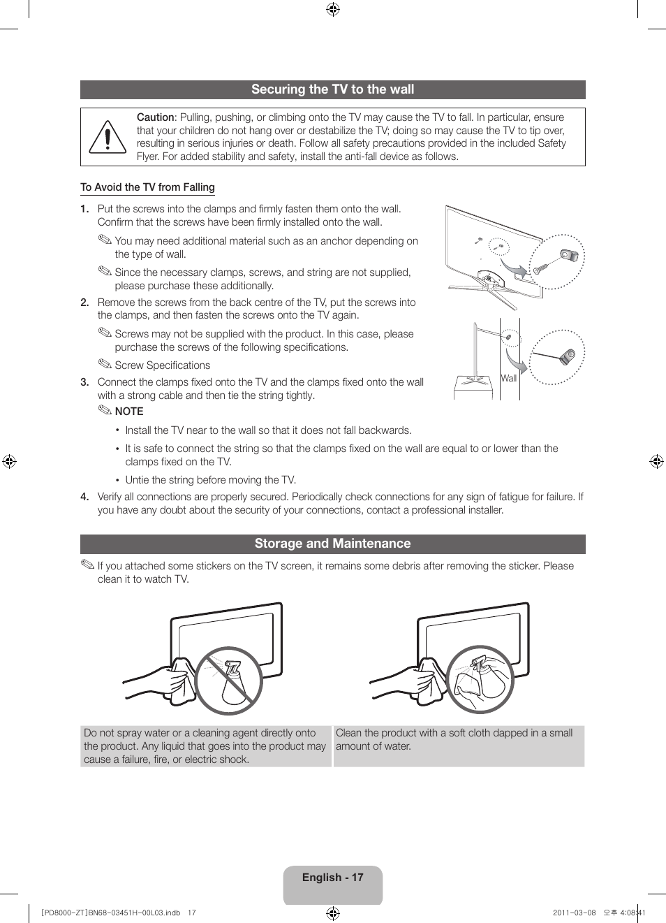 Samsung PS64D8000FQ User Manual | Page 17 / 60