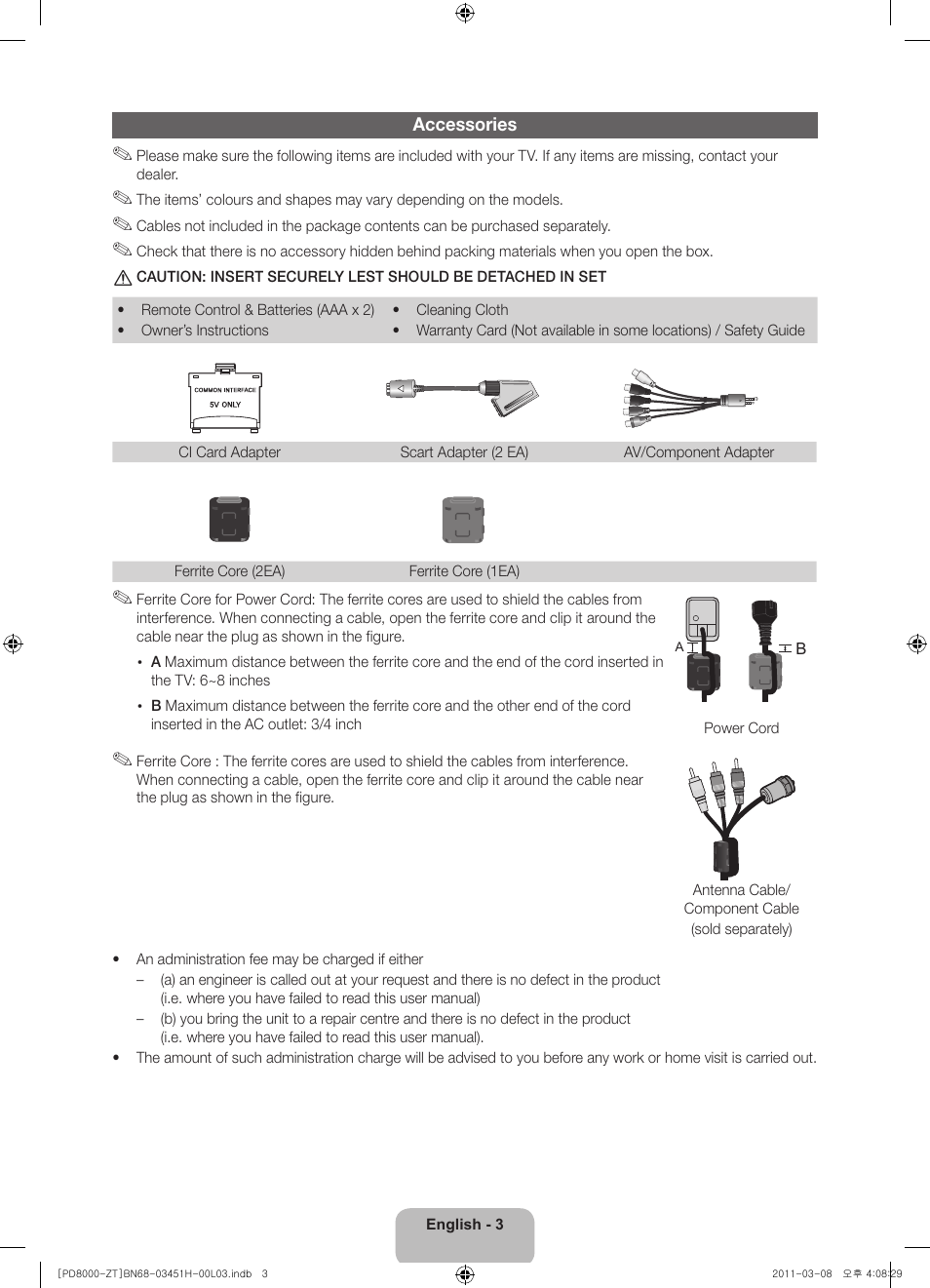 Samsung PS64D8000FQ User Manual | Page 3 / 60