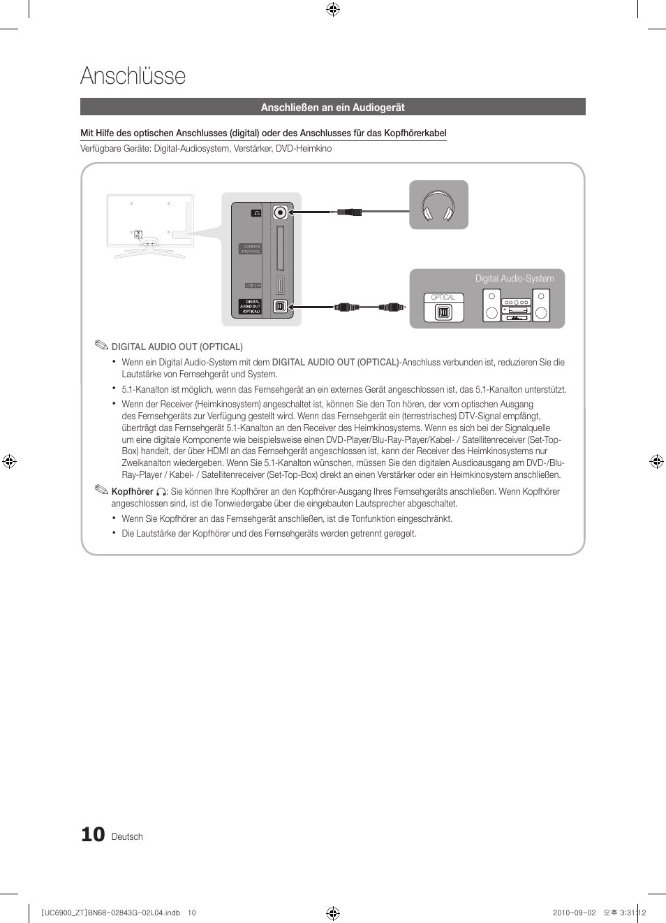 Anschlüsse | Samsung UE46C6900VQ User Manual | Page 134 / 186