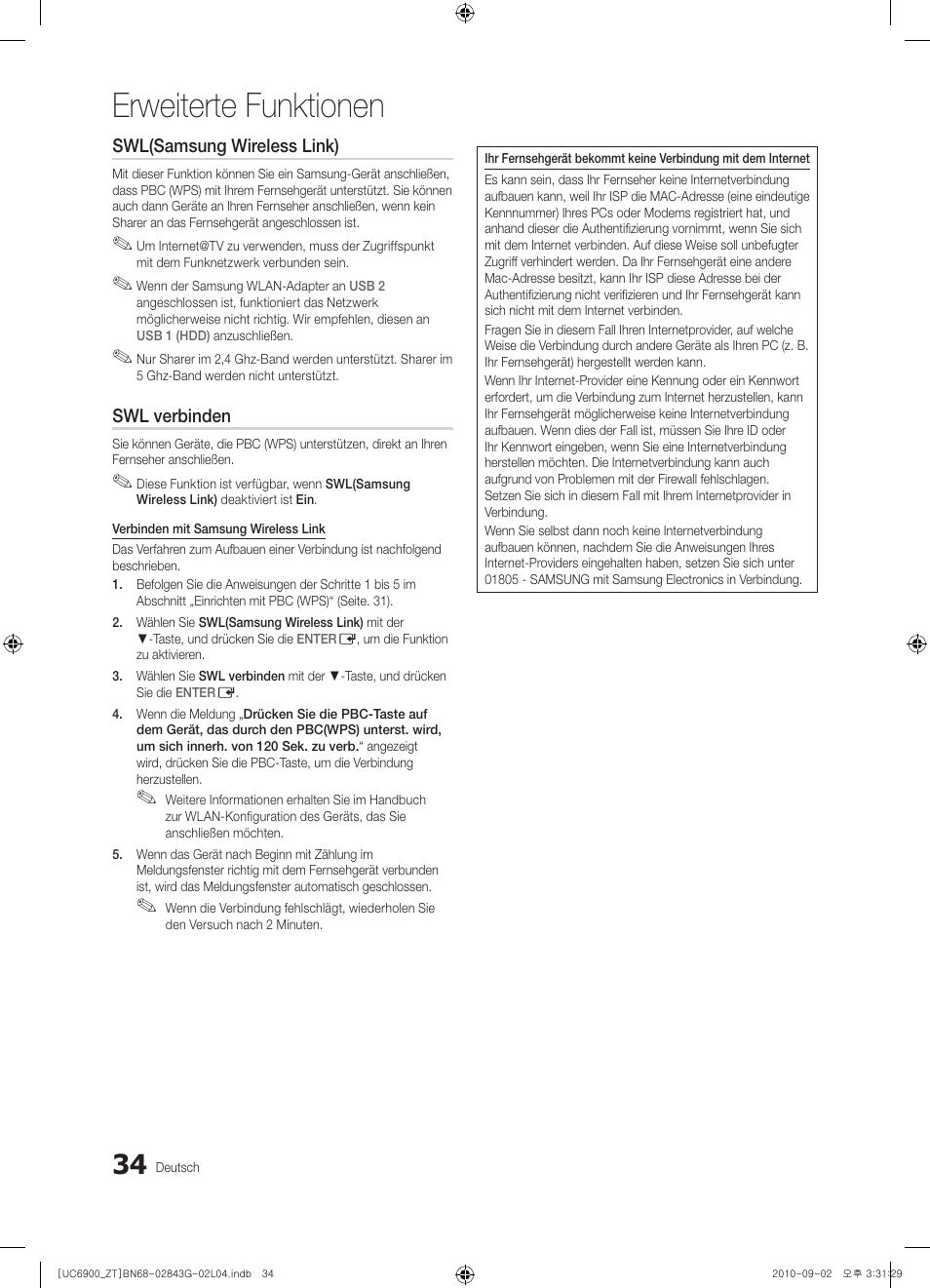 Erweiterte funktionen | Samsung UE46C6900VQ User Manual | Page 158 / 186