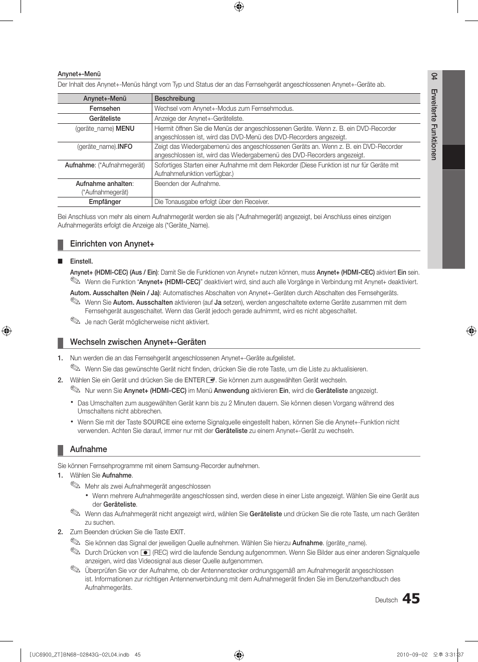 Samsung UE46C6900VQ User Manual | Page 169 / 186