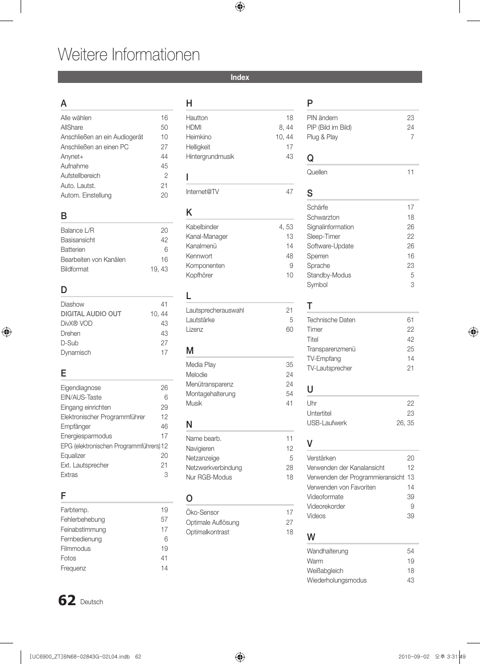 Weitere informationen | Samsung UE46C6900VQ User Manual | Page 186 / 186