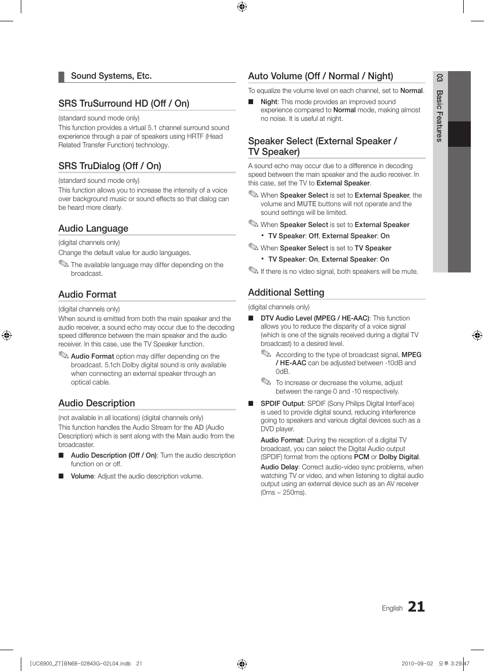 Samsung UE46C6900VQ User Manual | Page 21 / 186