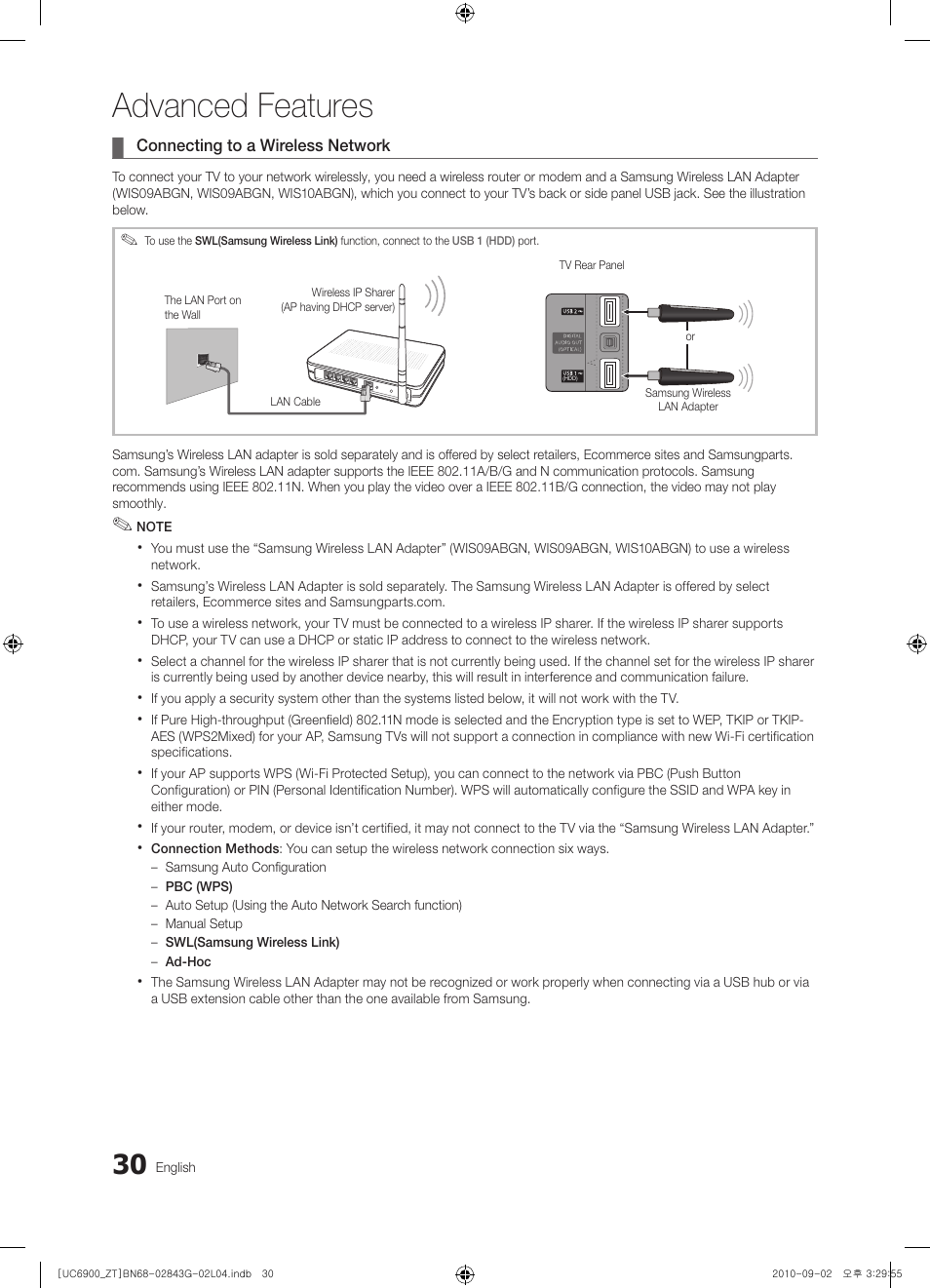 Advanced features | Samsung UE46C6900VQ User Manual | Page 30 / 186
