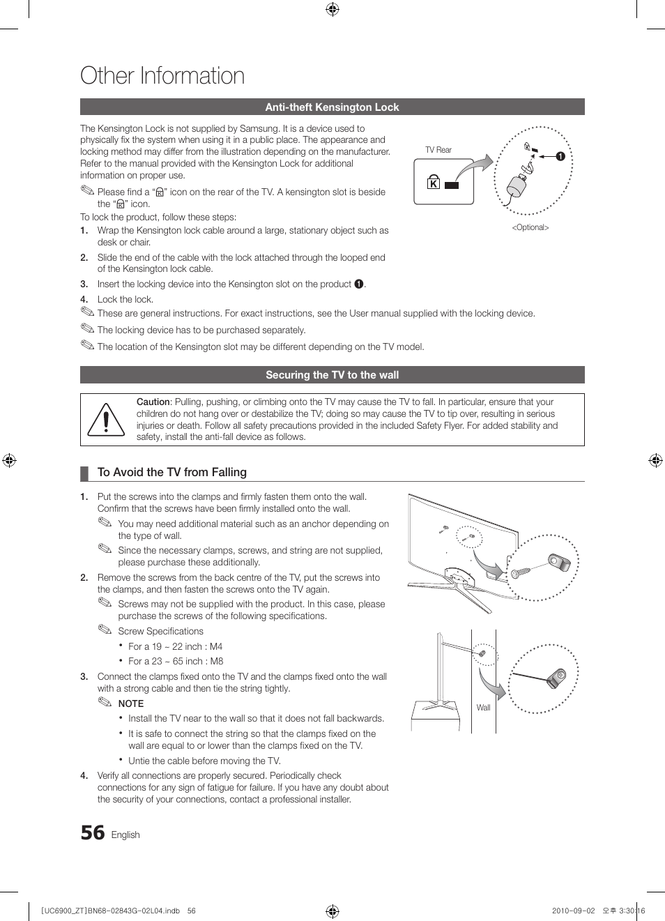 Other information | Samsung UE46C6900VQ User Manual | Page 56 / 186