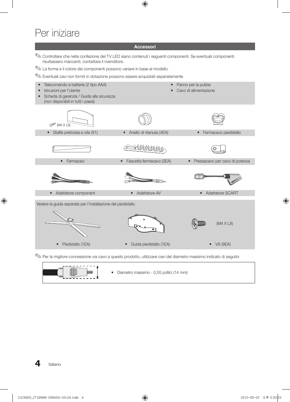 Per iniziare | Samsung UE46C6900VQ User Manual | Page 66 / 186