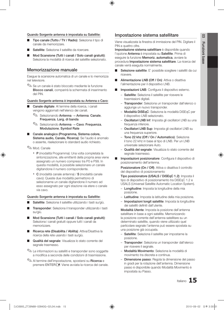 Impostazione sistema satellitare | Samsung UE46C6900VQ User Manual | Page 77 / 186