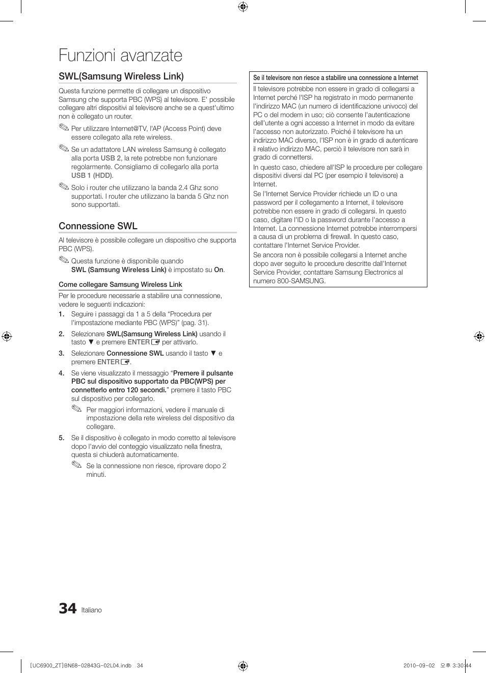 Funzioni avanzate | Samsung UE46C6900VQ User Manual | Page 96 / 186