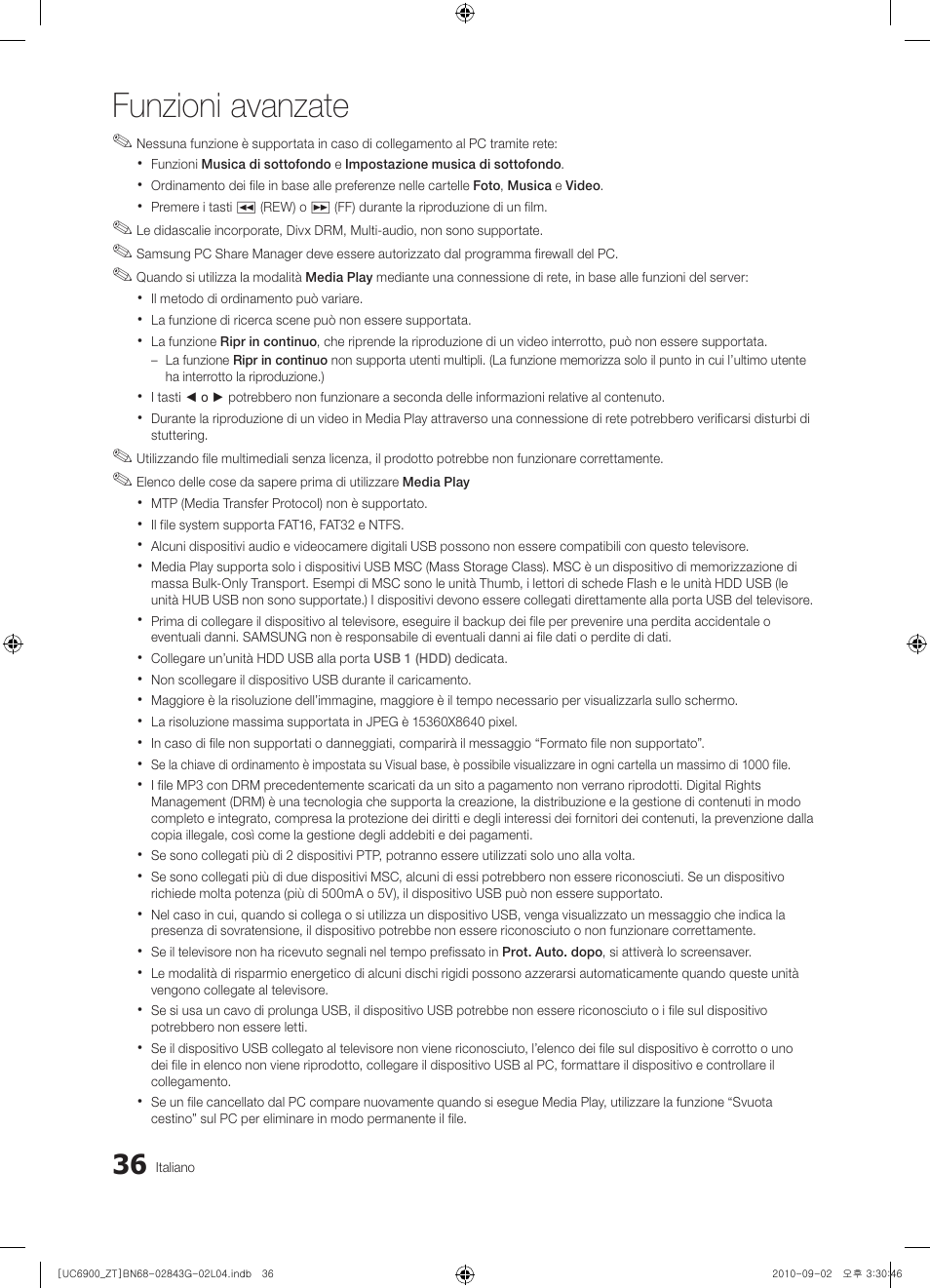 Funzioni avanzate | Samsung UE46C6900VQ User Manual | Page 98 / 186