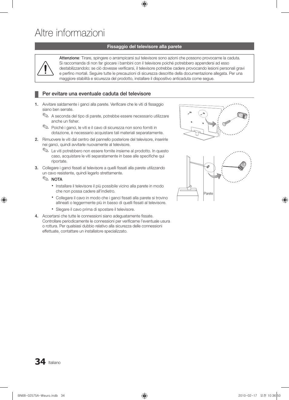 Altre informazioni | Samsung PS50C450B1W User Manual | Page 194 / 361