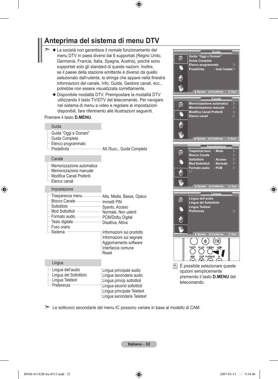 Anteprima del sistema di menu dtv | Samsung LE40S86BD User Manual | Page 266 / 466
