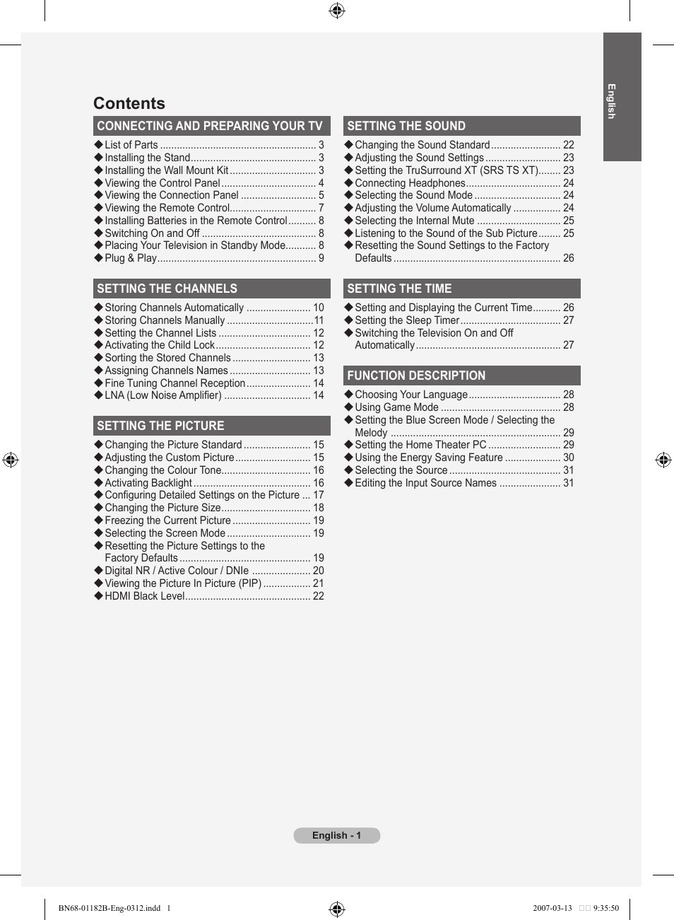 Samsung LE40S86BD User Manual | Page 3 / 466