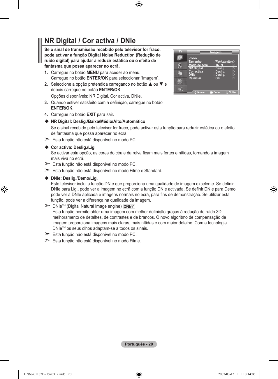 Nr digital / cor activa / dnie | Samsung LE40S86BD User Manual | Page 370 / 466