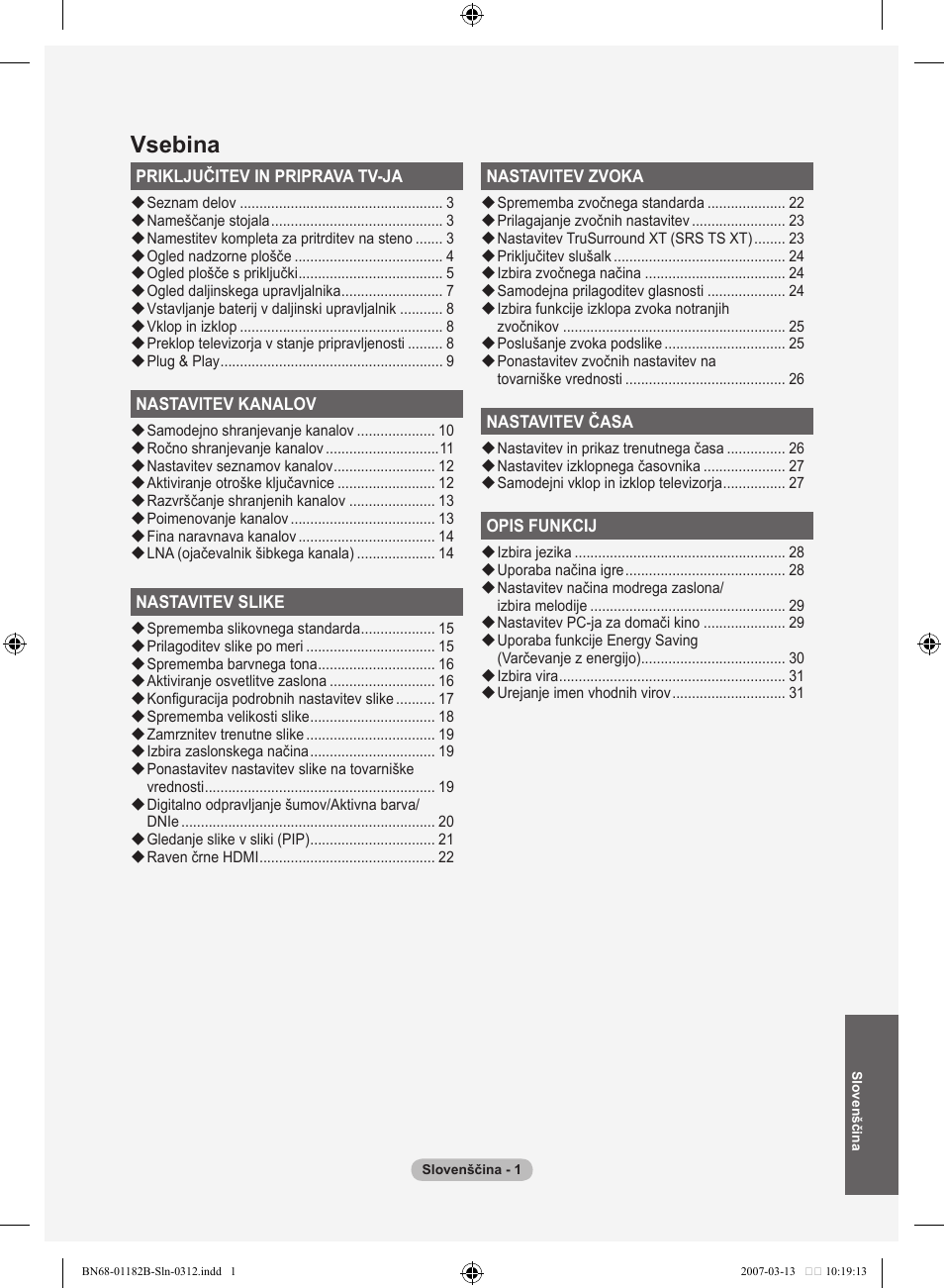 Vsebina | Samsung LE40S86BD User Manual | Page 409 / 466