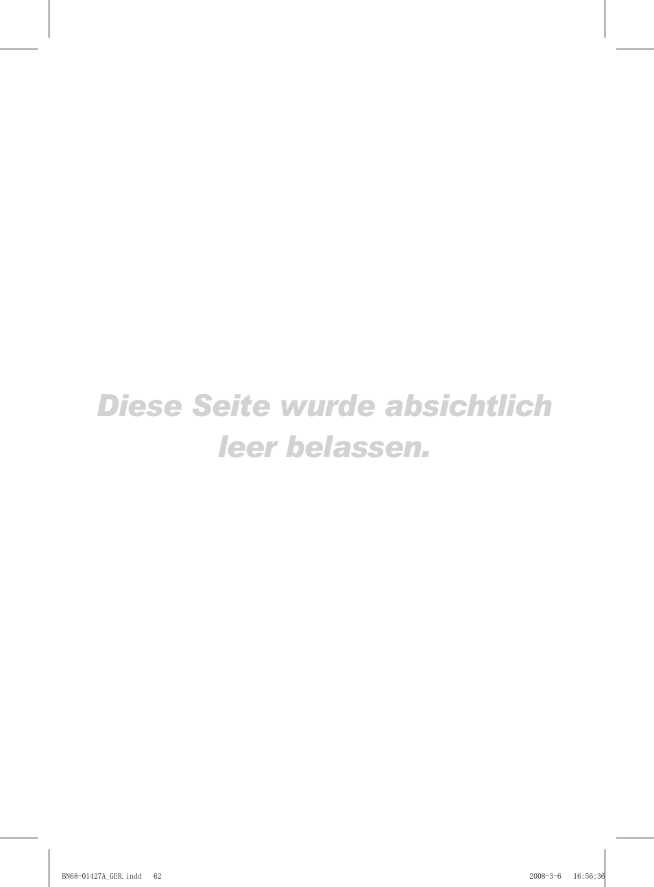 Diese seite wurde absichtlich leer belassen | Samsung PS50A557S3F User Manual | Page 186 / 495
