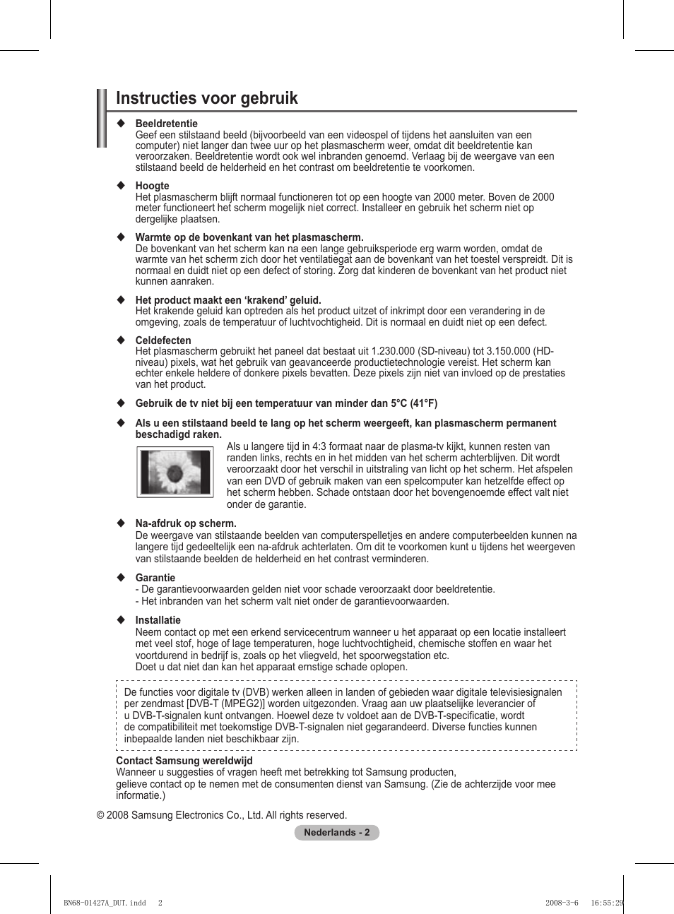 Instructies voor gebruik | Samsung PS50A557S3F User Manual | Page 188 / 495