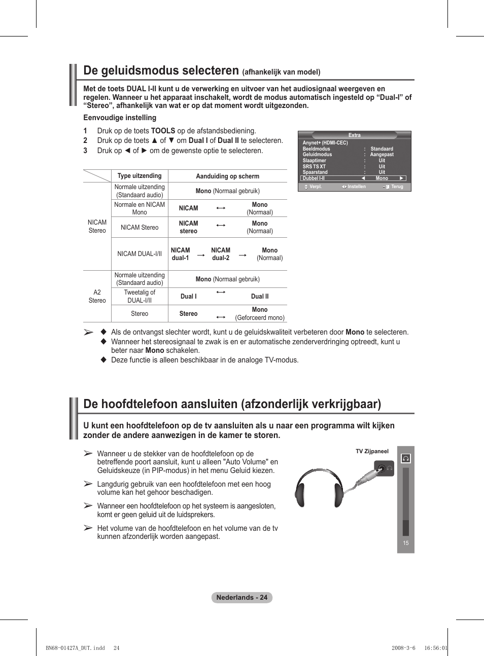 De geluidsmodus selecteren | Samsung PS50A557S3F User Manual | Page 210 / 495