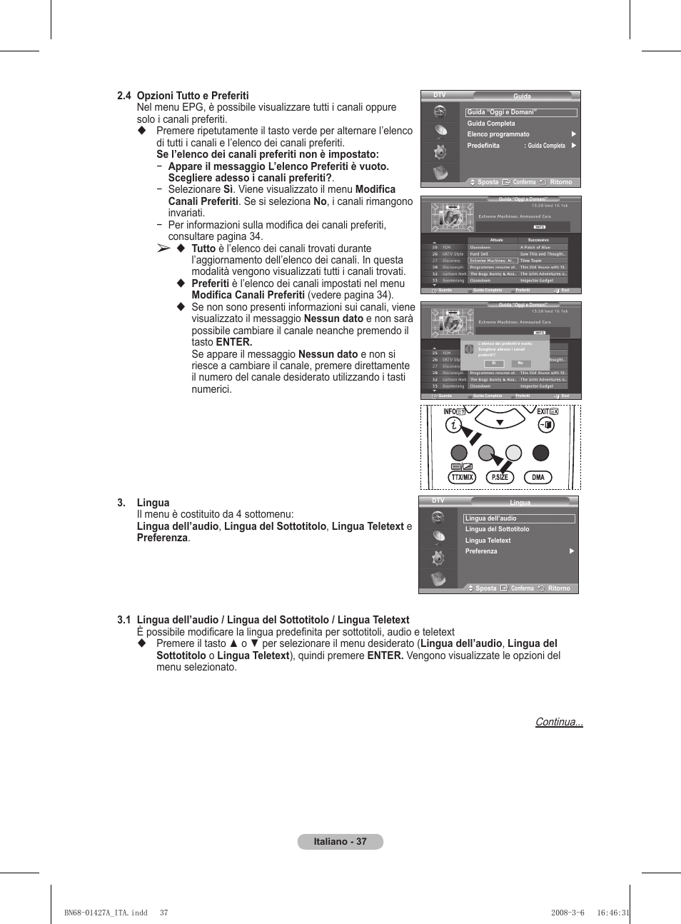 Continua | Samsung PS50A557S3F User Manual | Page 284 / 495