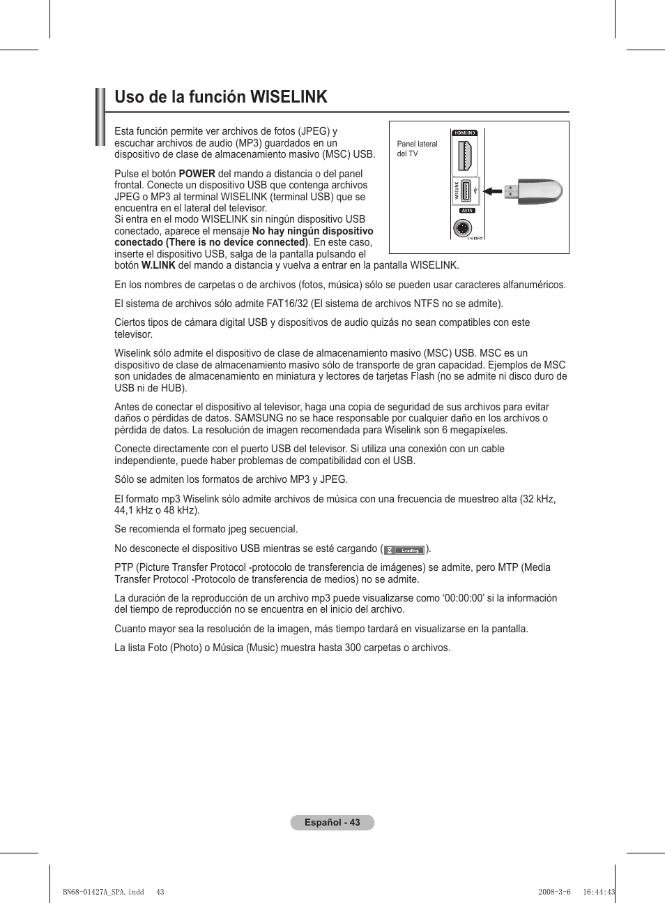 Uso de la función wiselink | Samsung PS50A557S3F User Manual | Page 352 / 495