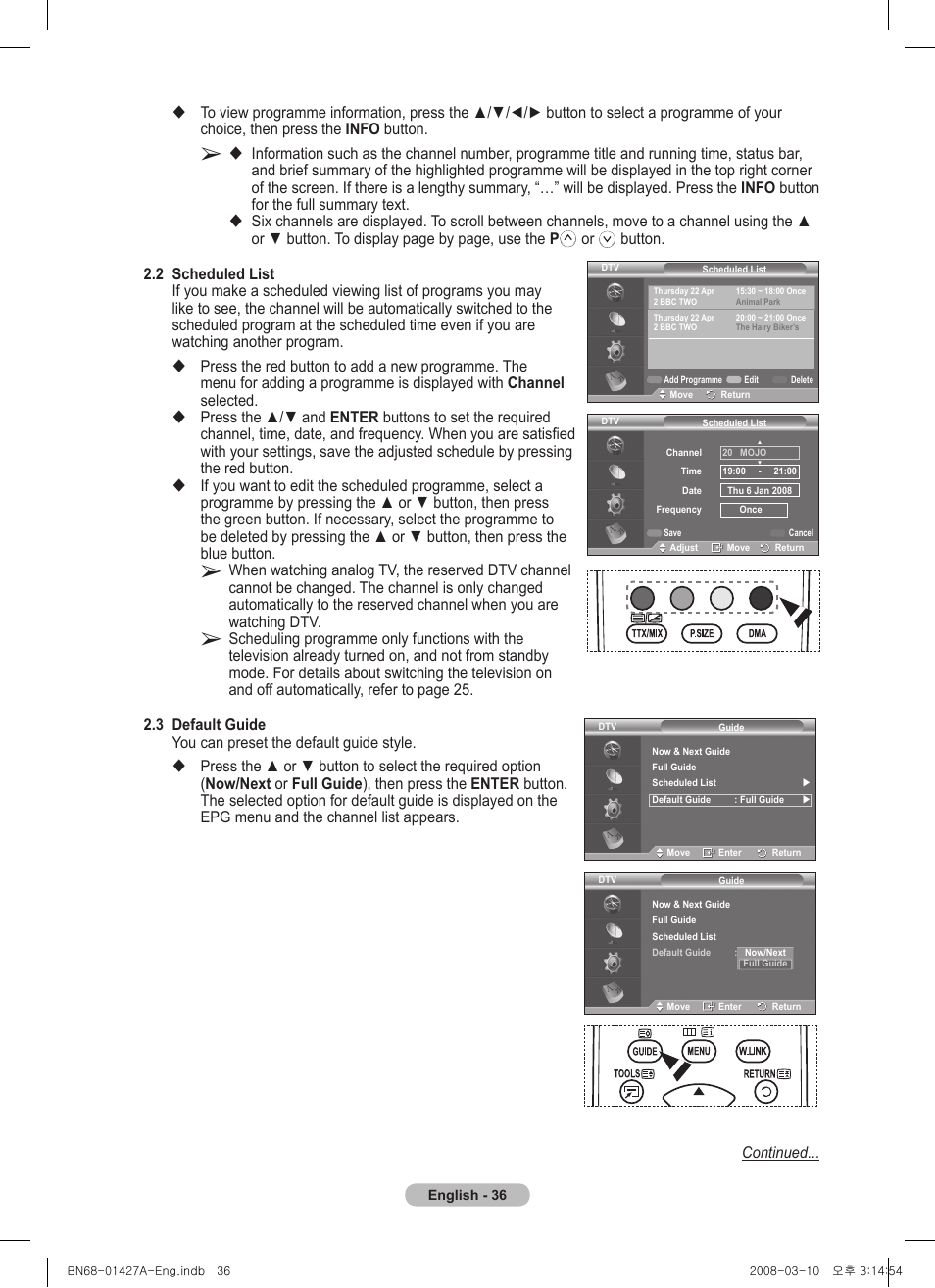 Samsung PS50A557S3F User Manual | Page 36 / 495