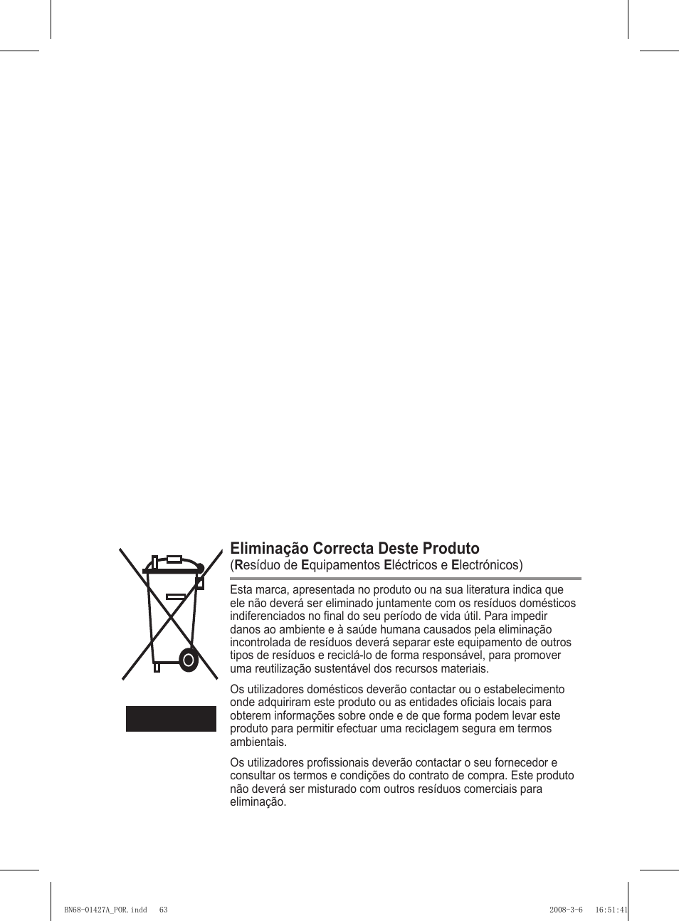 Eliminação correcta deste produto | Samsung PS50A557S3F User Manual | Page 433 / 495
