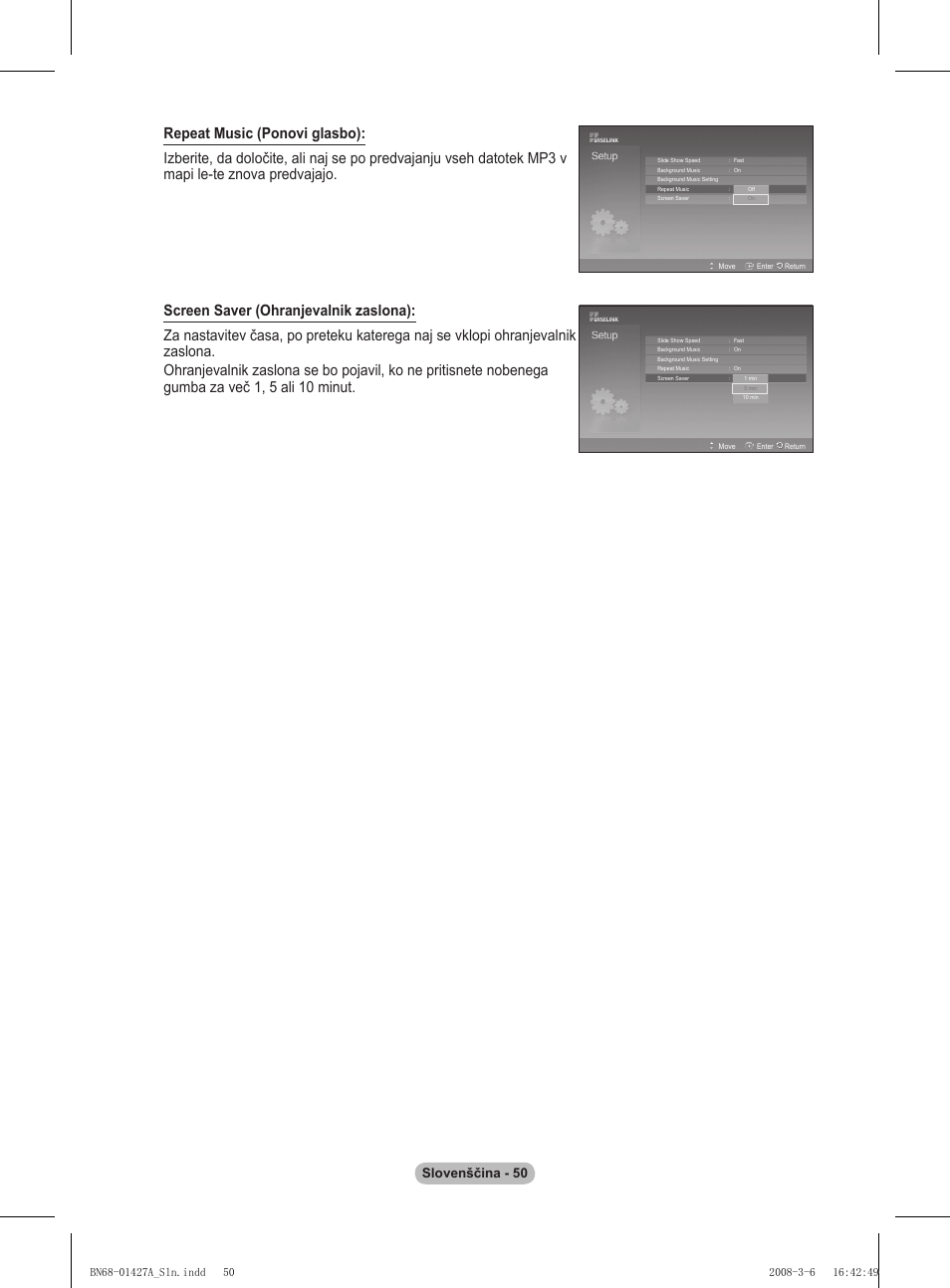 Slovenščina - 50 | Samsung PS50A557S3F User Manual | Page 482 / 495