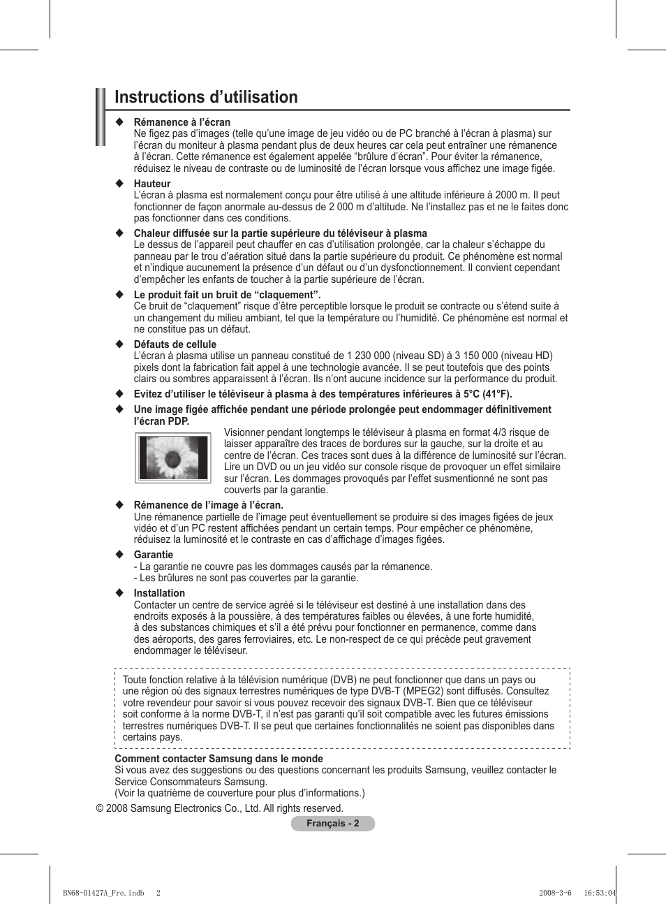 Instructions d’utilisation | Samsung PS50A557S3F User Manual | Page 64 / 495