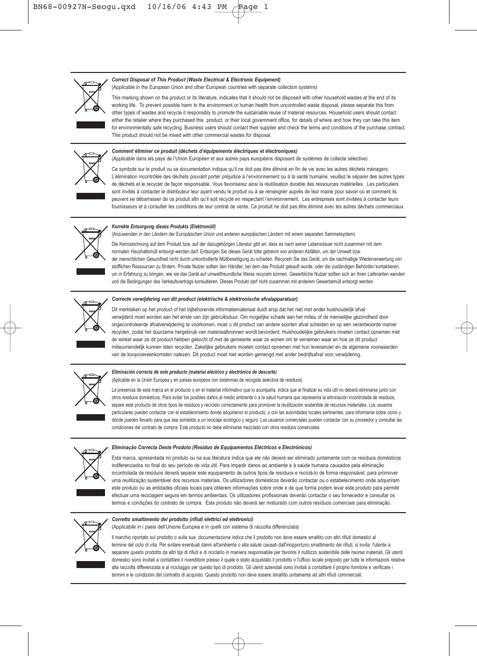 Samsung LE26R32B User Manual | Page 152 / 152