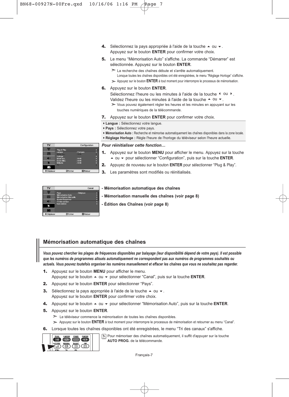 Mémorisation automatique des chaînes | Samsung LE26R32B User Manual | Page 30 / 152