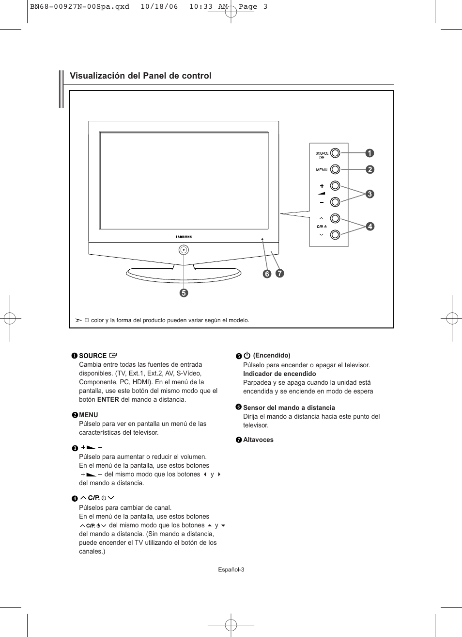 Visualización del panel de control | Samsung LE26R32B User Manual | Page 89 / 152